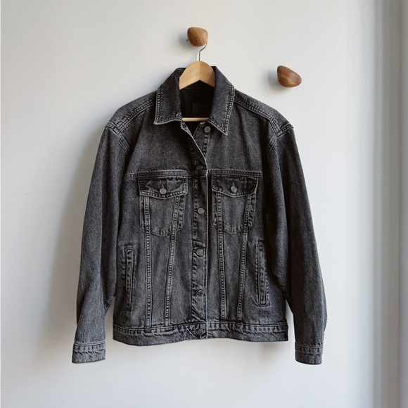 Anine Bing Jackets & Blazers - Anine Bing Charcoal Black Denim Jean Jacket
